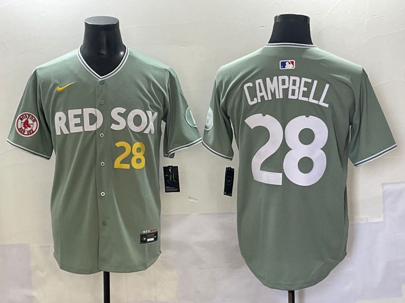 Men 2025 Boston Red Sox #28 Campbell Light Green Joint Name Nike MLB Jersey style 7->boston red sox->MLB Jersey